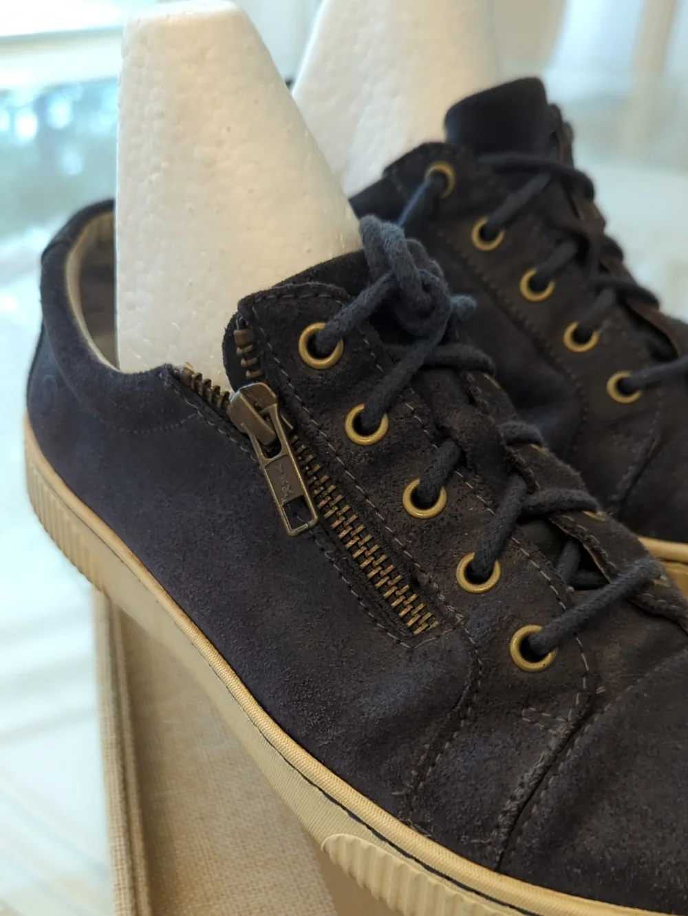 Born Tamara  Blue Canvas Sneakers with Tan Sole 7